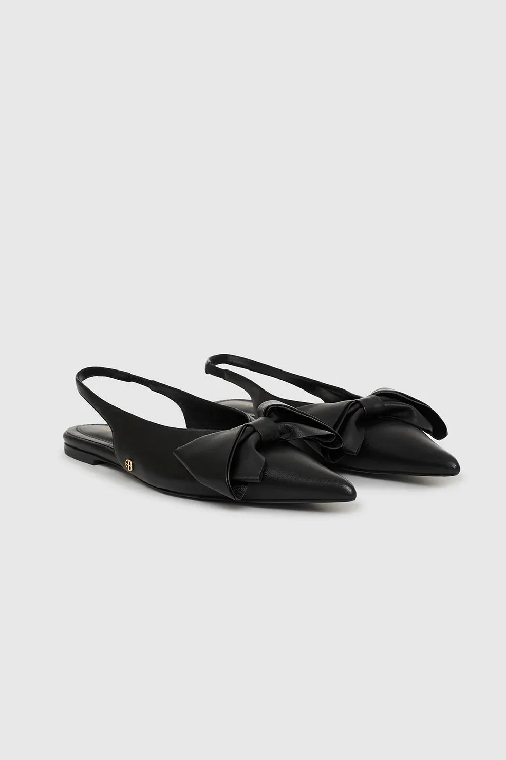 Anine Bing - Nina Slingback Flats with Bow in Black