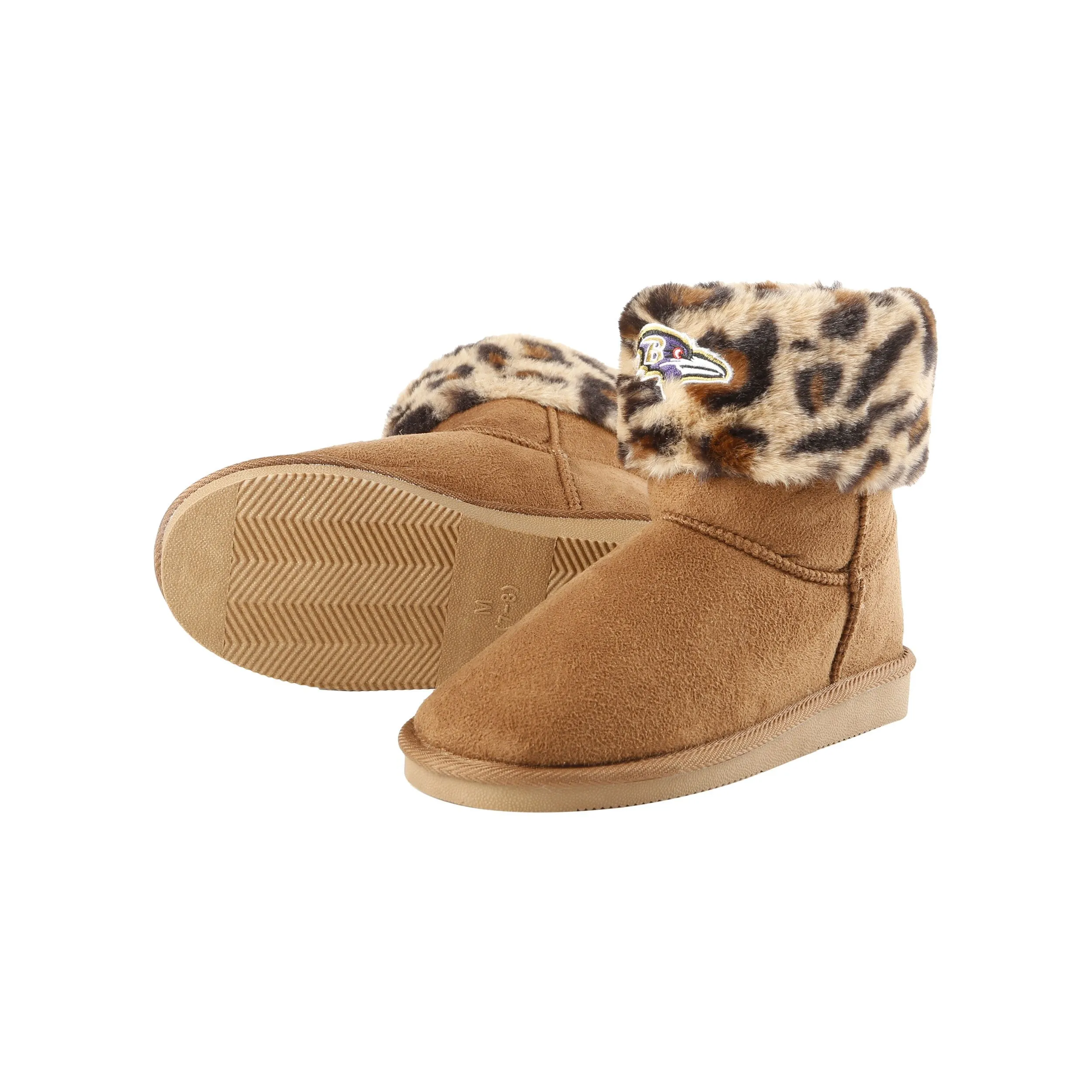 Baltimore Ravens NFL Womens Cheetah Fur Boots