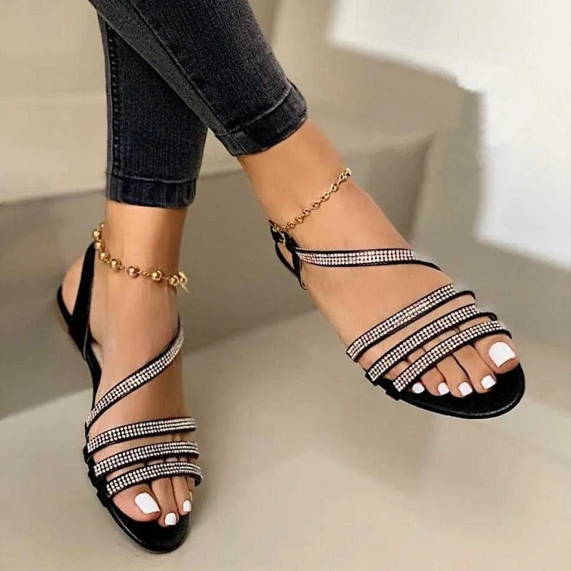 BerriesJam - Comfort Slip Bling Casual Flats Sandals