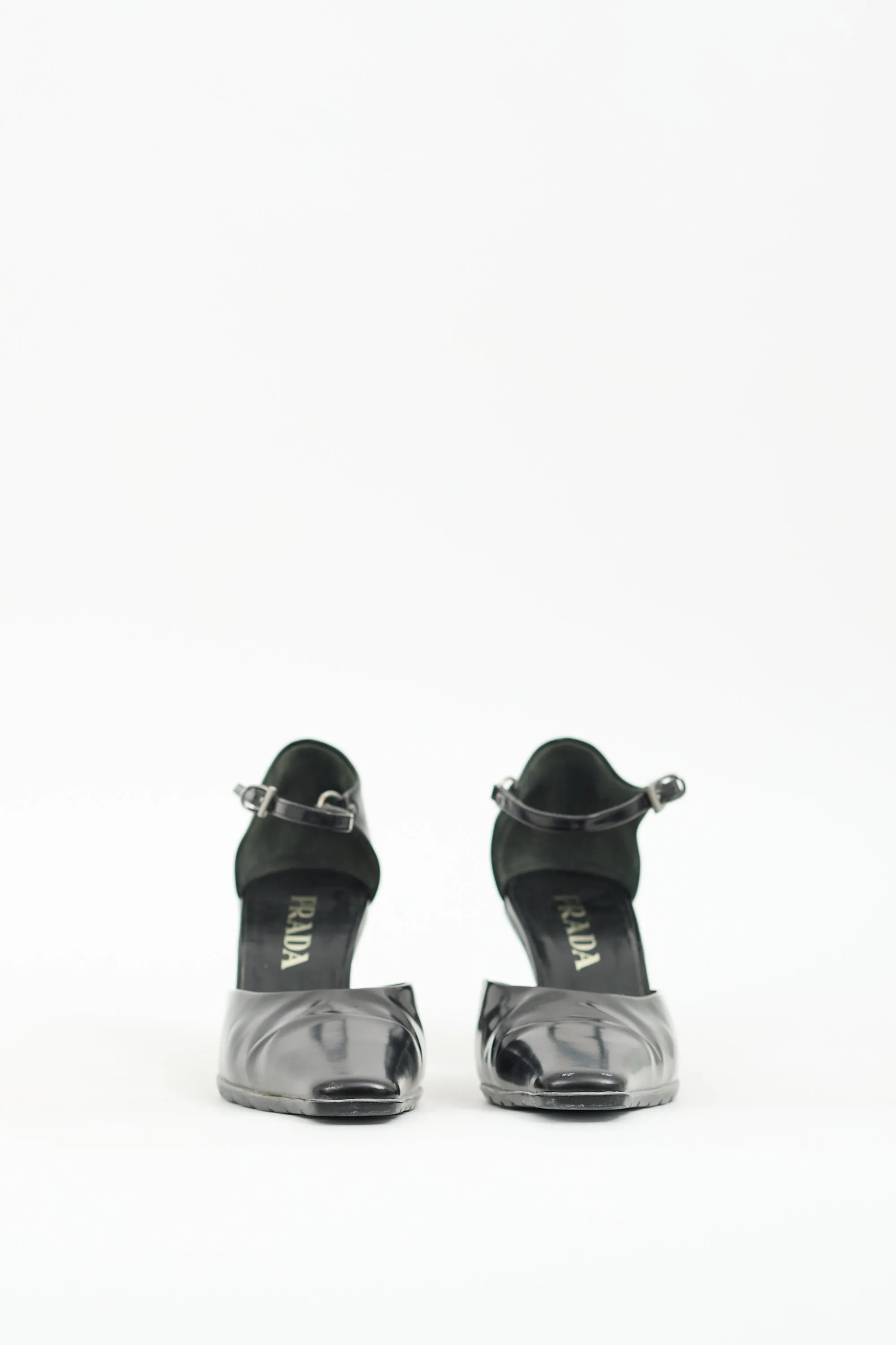 Black Leather D'Orsay Heel