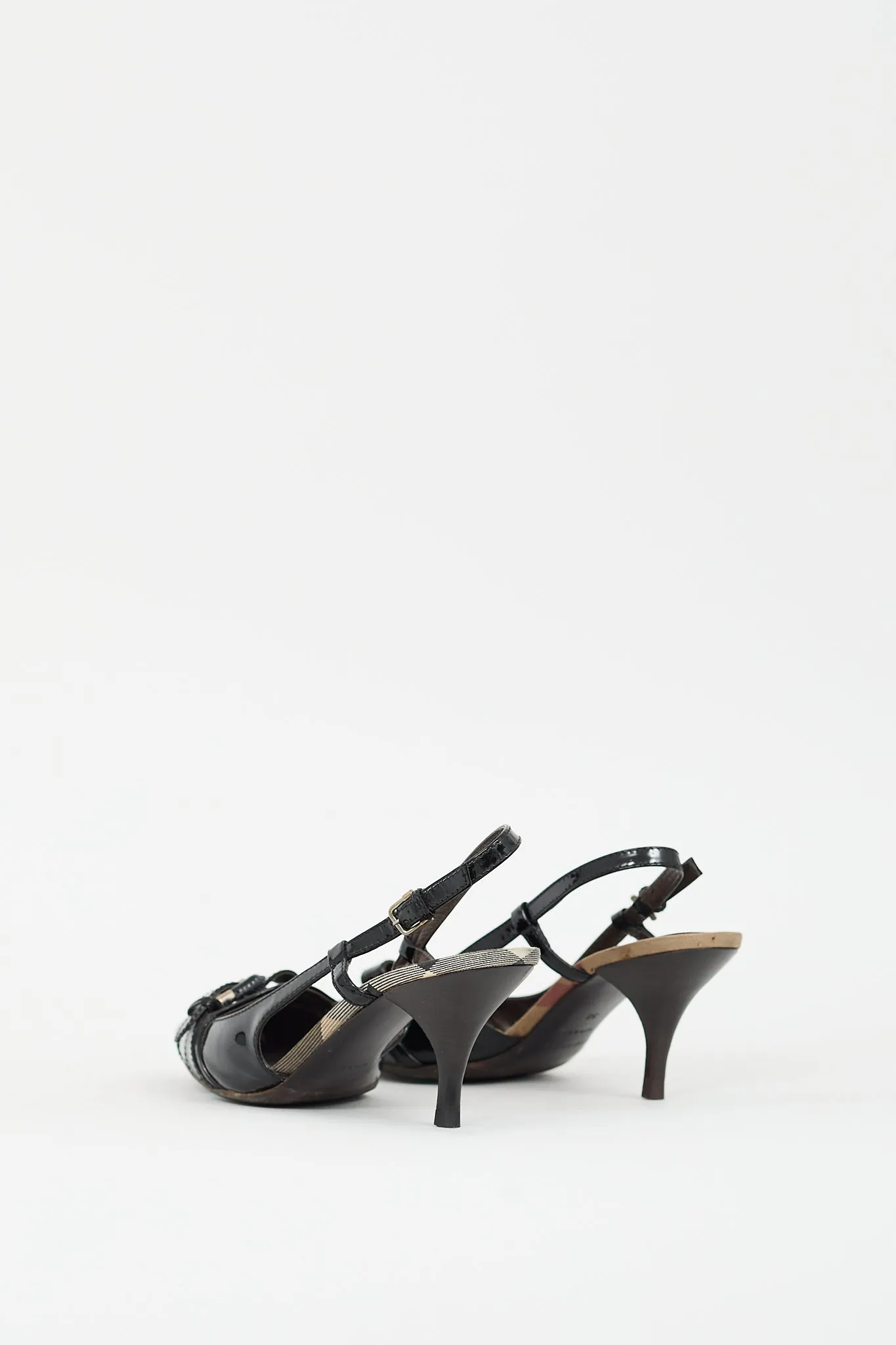 Black Patent Leather Buckle Pump