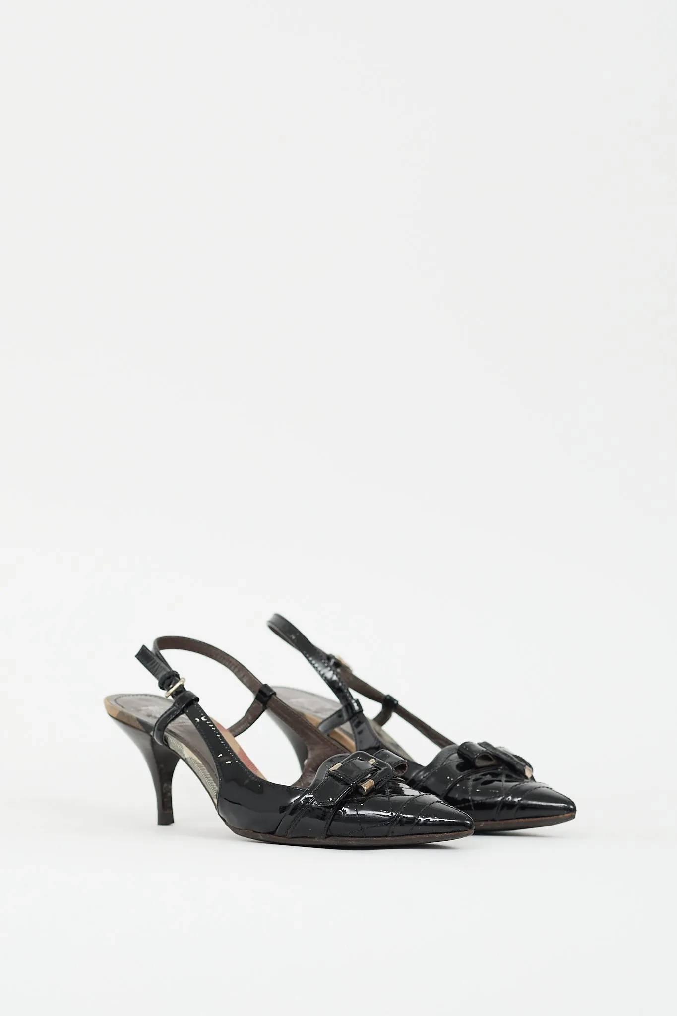 Black Patent Leather Buckle Pump
