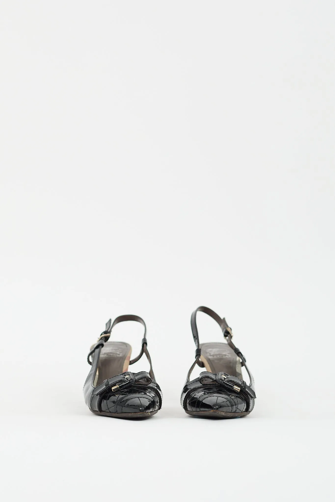 Black Patent Leather Buckle Pump