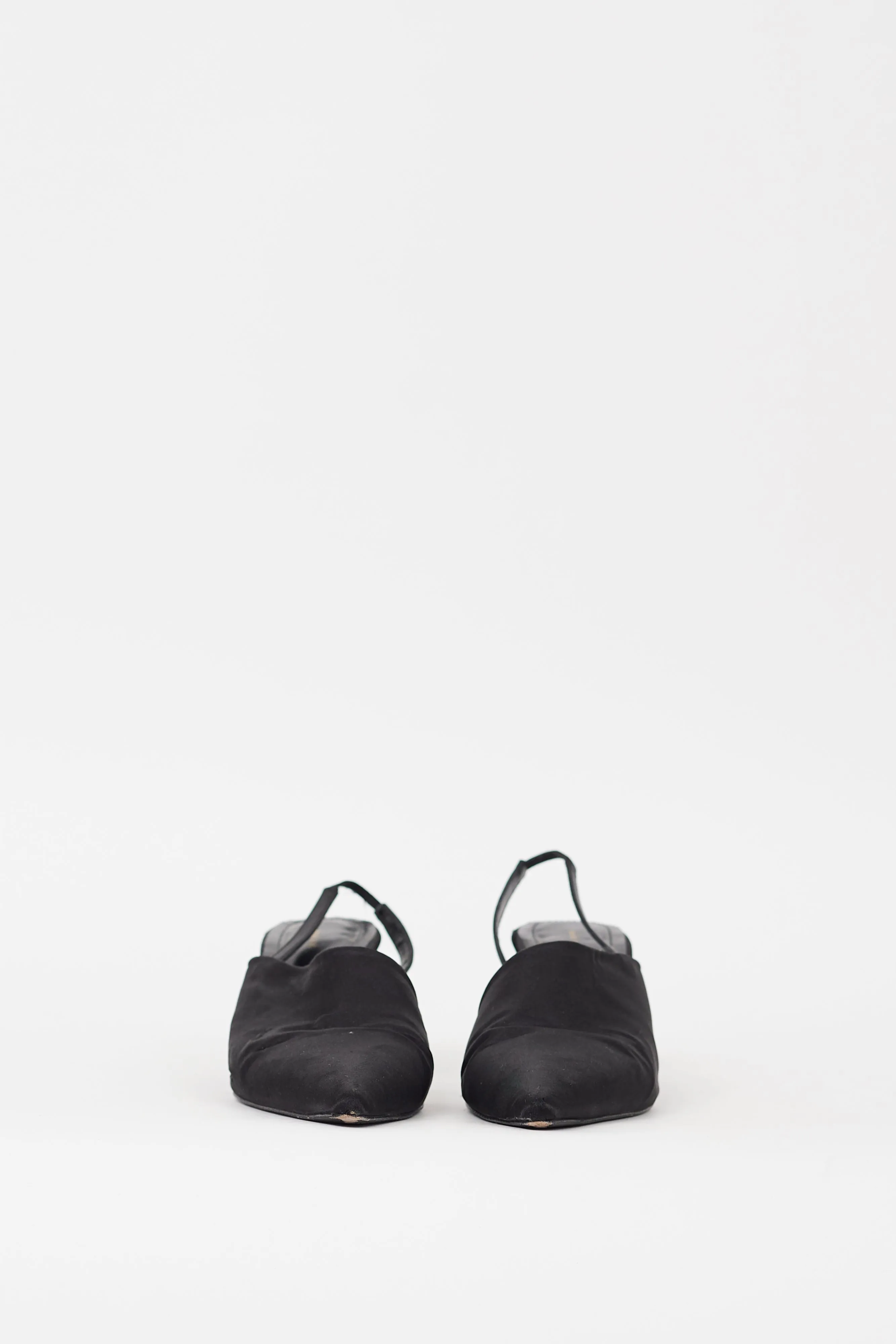 Black Satin Pointed Toe Sierra Pump