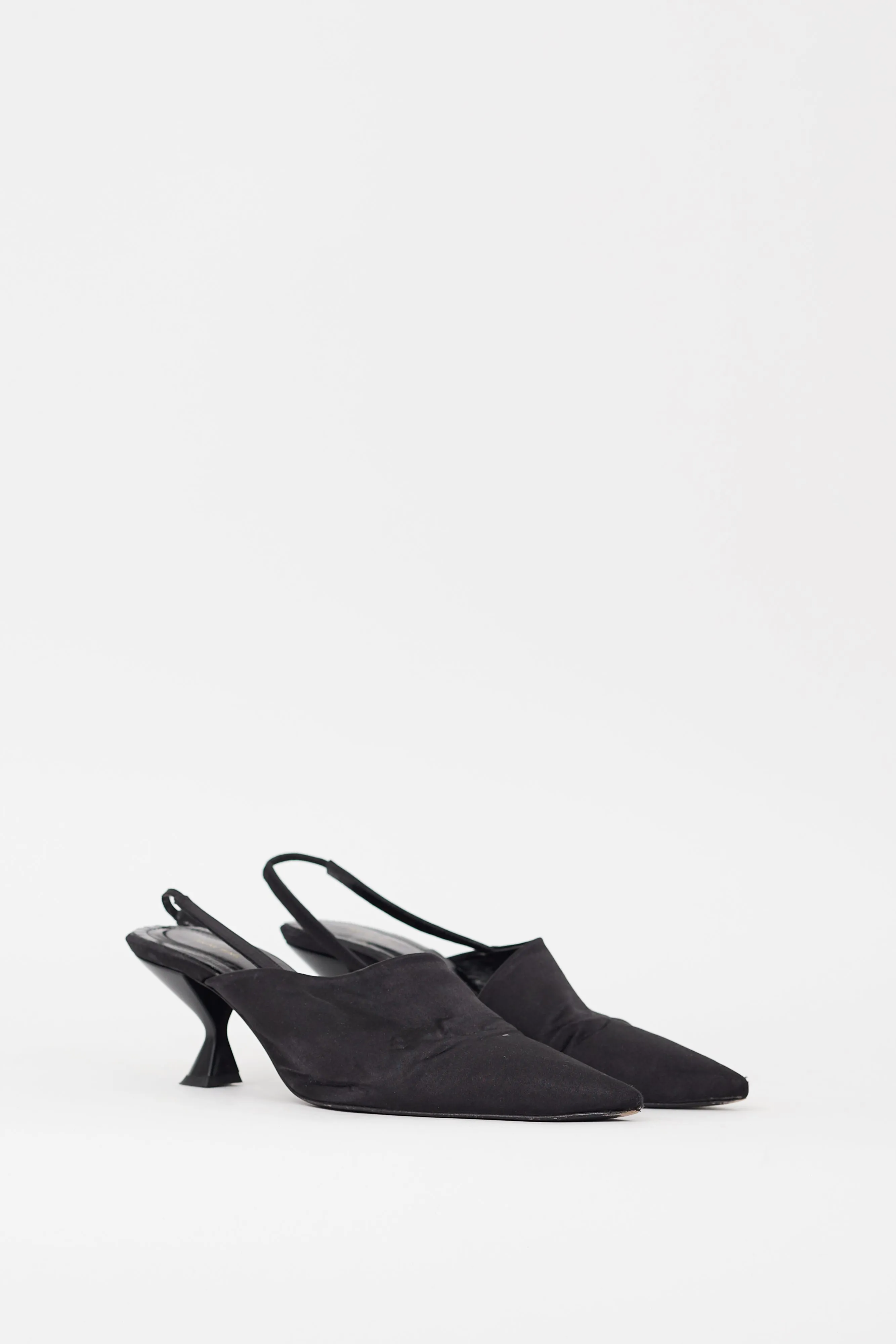 Black Satin Pointed Toe Sierra Pump