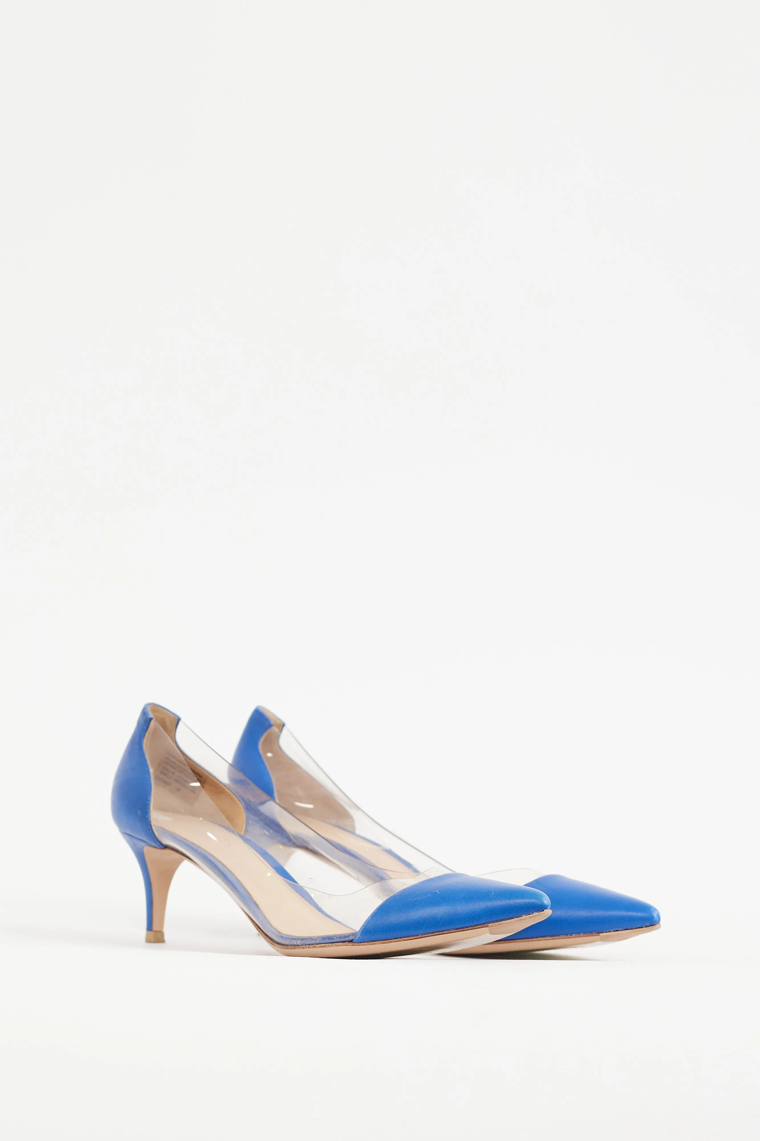 Blue Leather & PVC Plexi 55 Pump