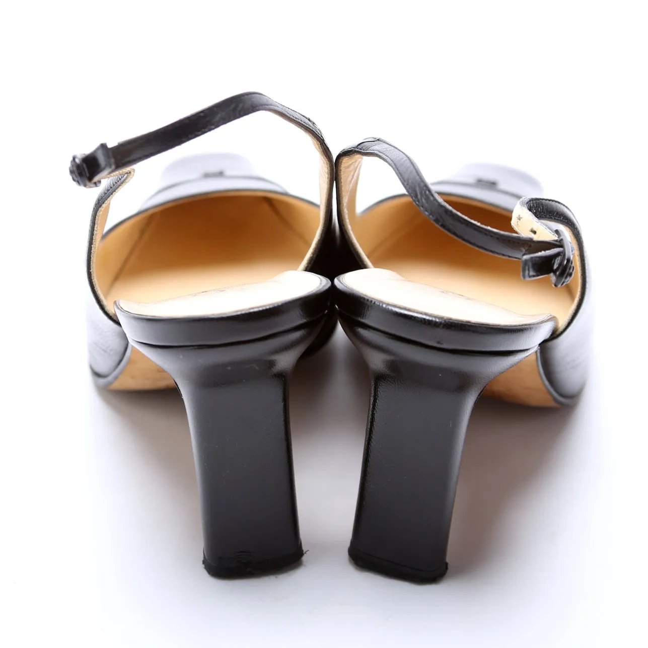 Cap Toe Slingback Pumps Size 37.5