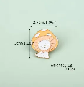 Cat Mushroom Cosplay Pin Badge