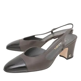 Chanel Bicolor Cap Toe Slingback Pumps 39