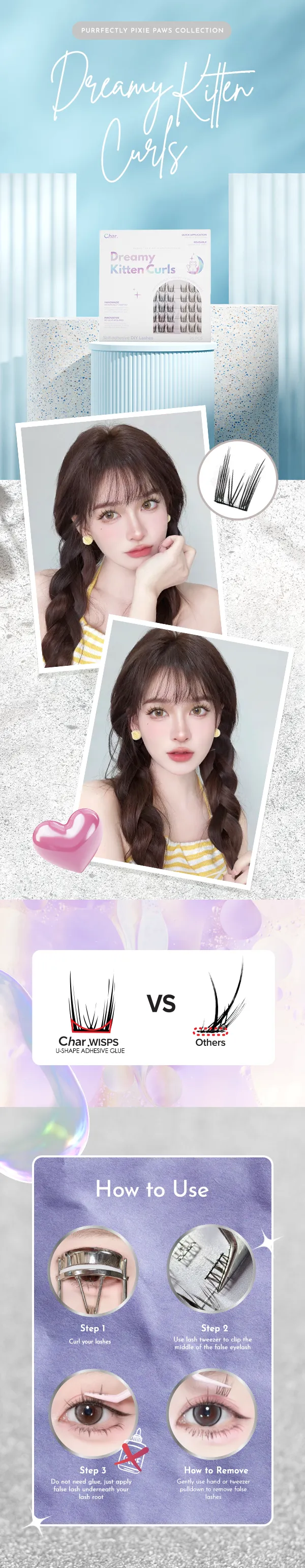 CHAR Dreamy Kitten Curls Best DIY Eye Lash