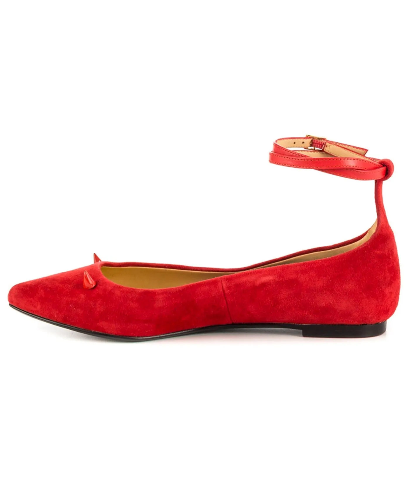 Devil Lady Suede Pointy Ballerinas