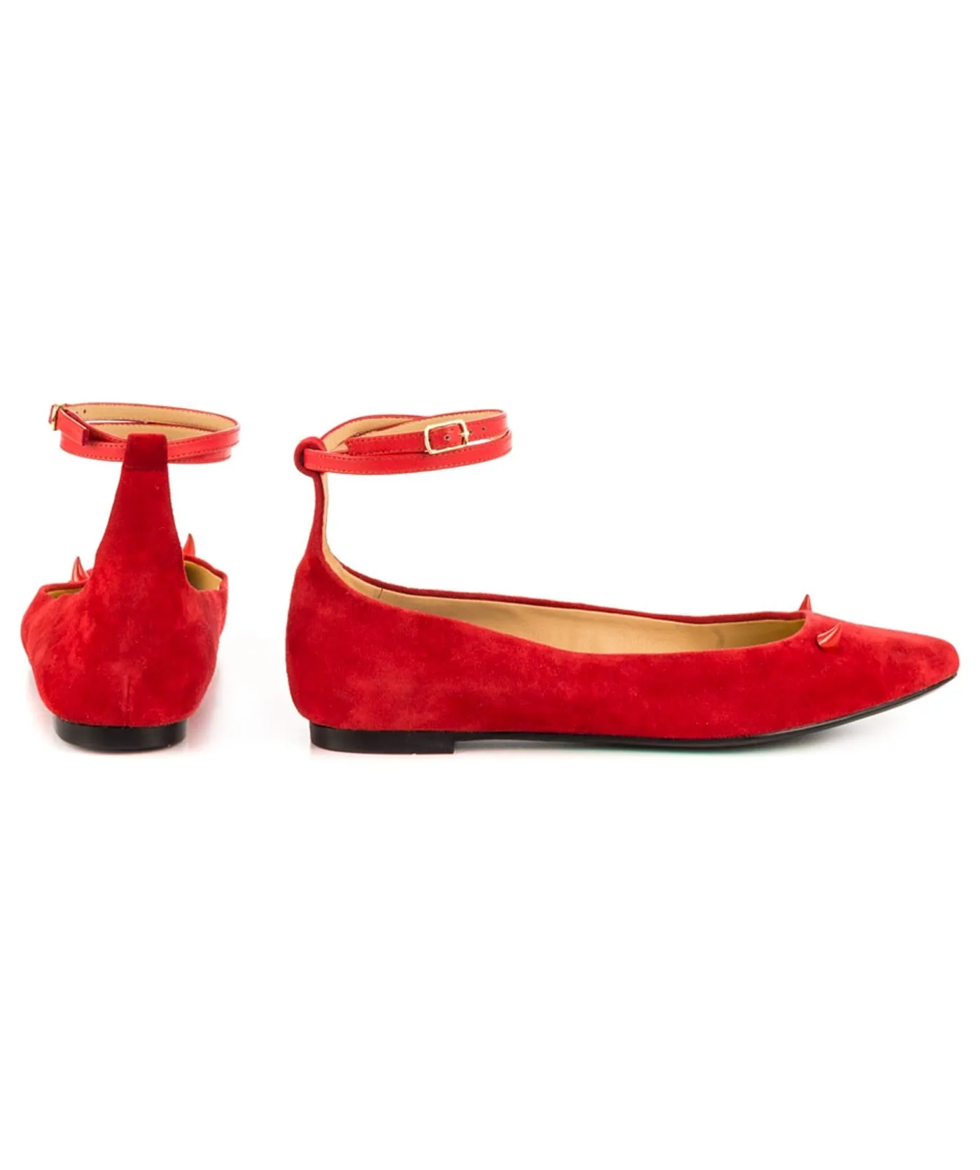 Devil Lady Suede Pointy Ballerinas