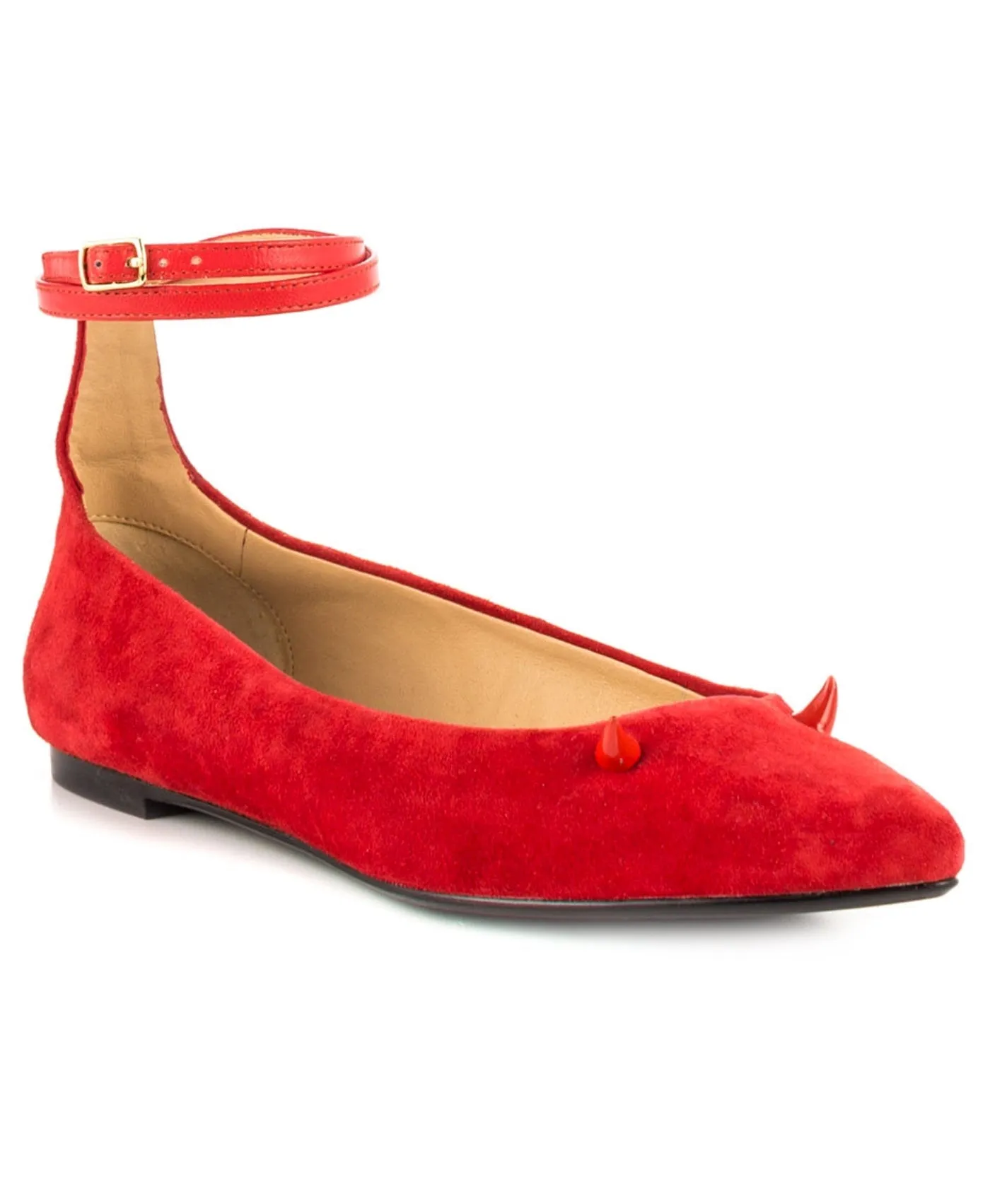 Devil Lady Suede Pointy Ballerinas