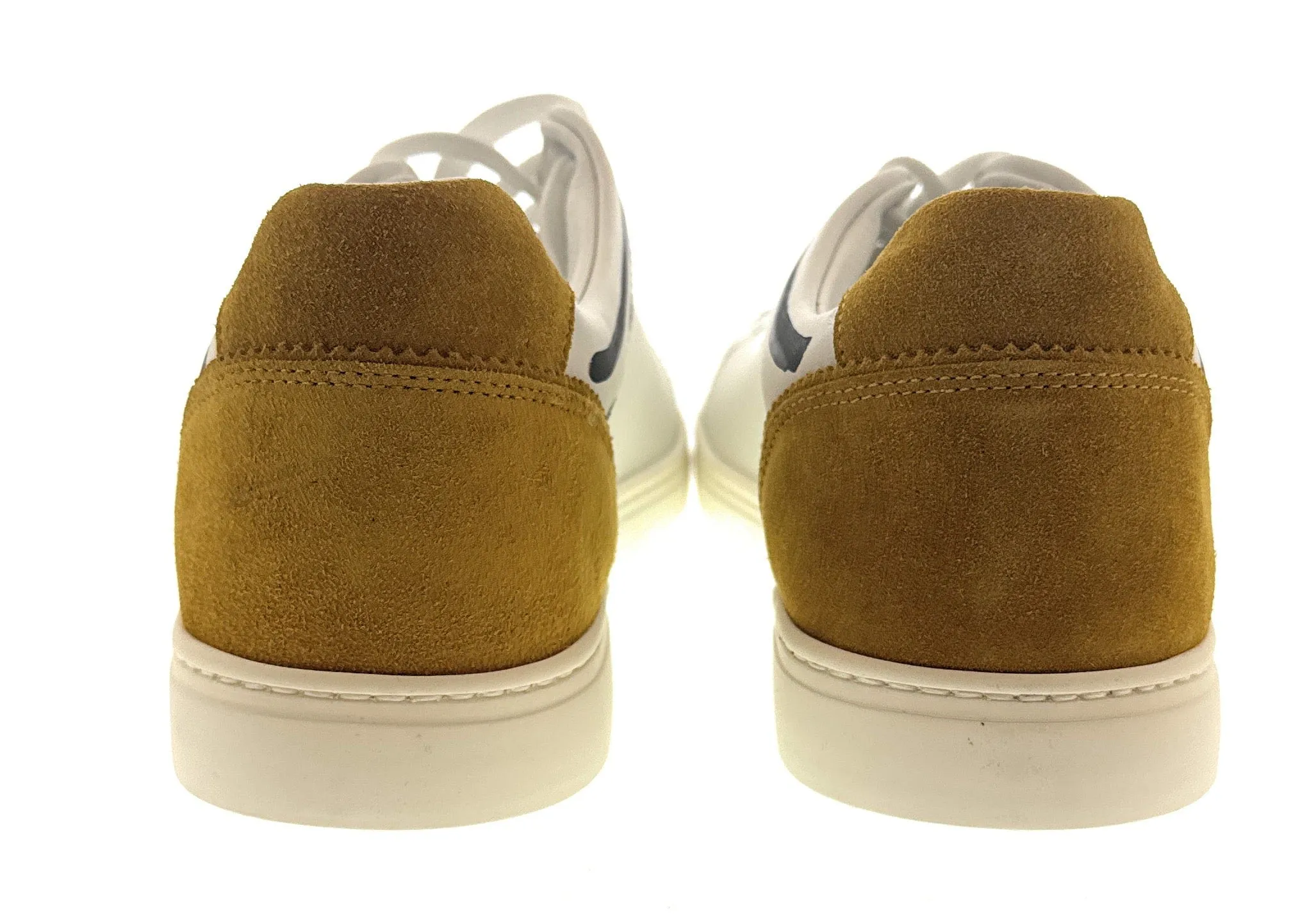 Dolce & Gabbana Men's White Leather Sneakers with "Love" Graffiti Design-EU39