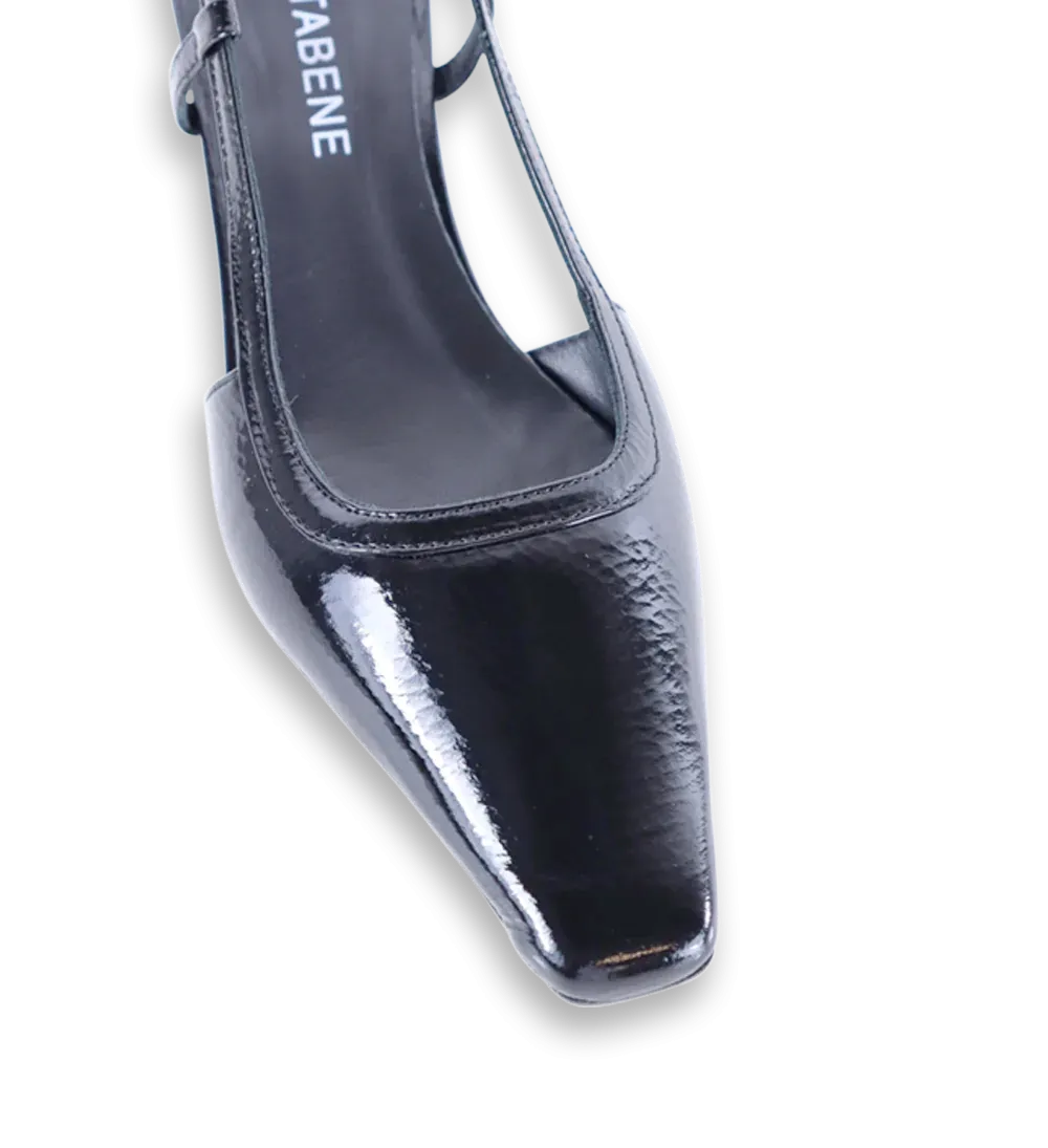 Elena 35 slingback stiletter, sort lak