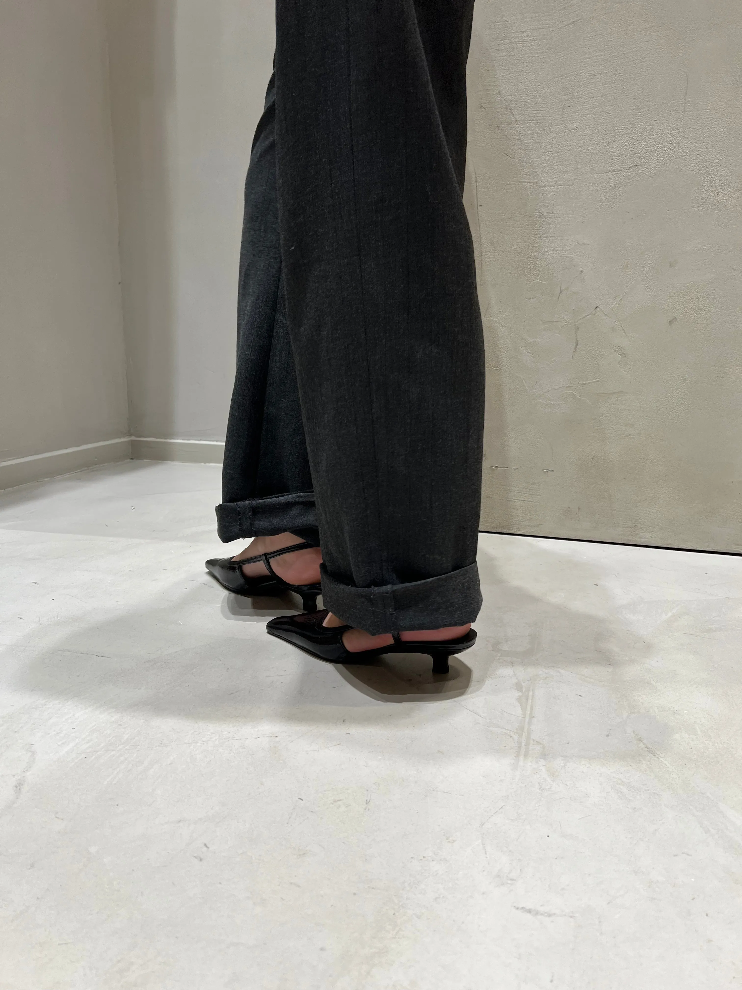 Elena 35 slingback stiletter, sort lak