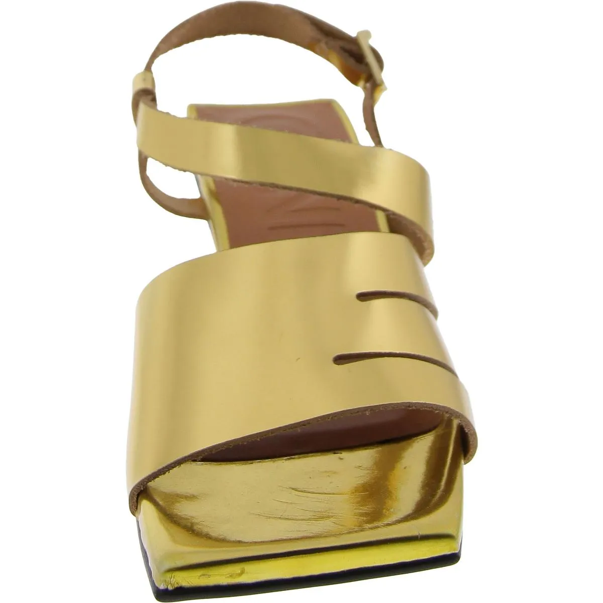 Ganni Womens Asymm Slip On Square Toe Kitten Heels