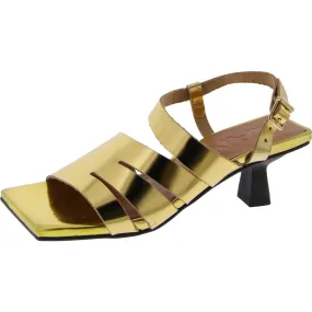 Ganni Womens Asymm Slip On Square Toe Kitten Heels