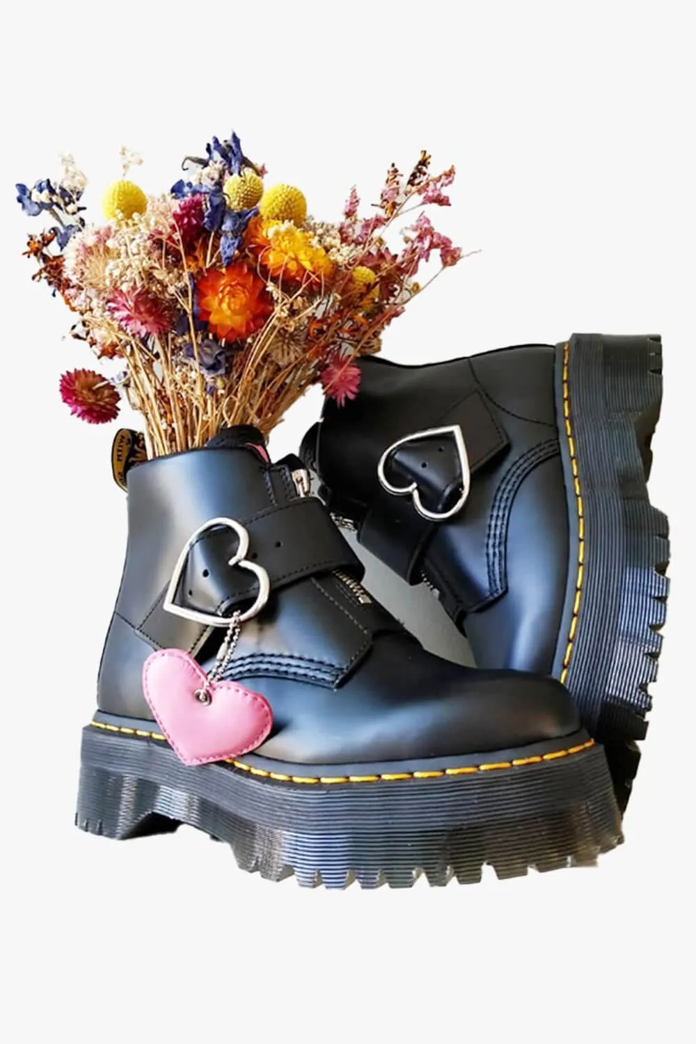 Heart Buckle Aesthetic Martens Boots