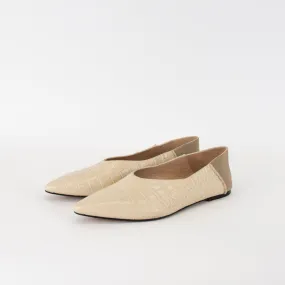 Joseph Cream Embossed Leather Flat  Pumps