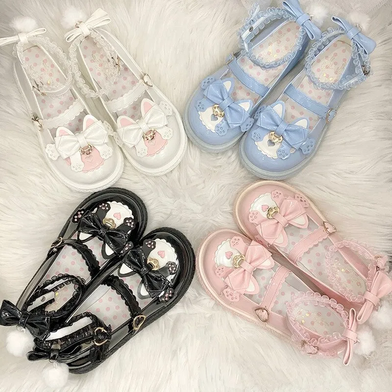 Kawaii Japanese Cartoon Kitten All-match Lolita Shoes