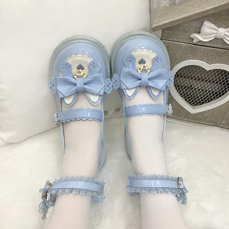 Kawaii Japanese Cartoon Kitten All-match Lolita Shoes