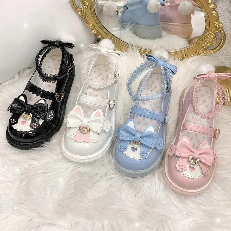 Kawaii Japanese Cartoon Kitten All-match Lolita Shoes