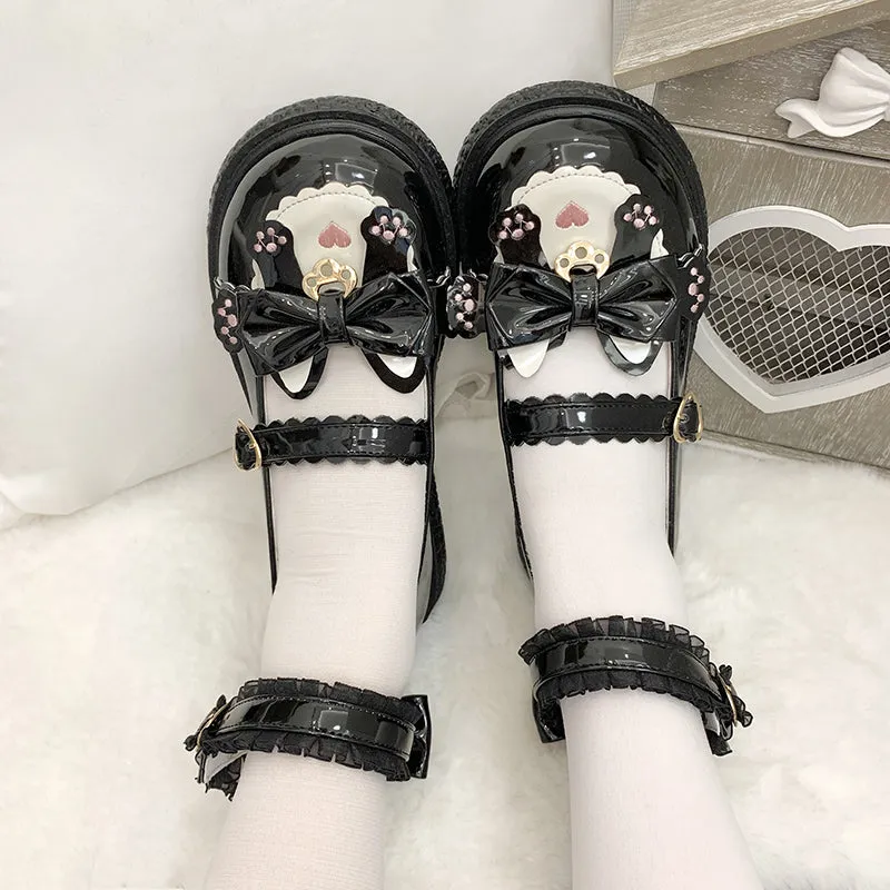Kawaii Japanese Cartoon Kitten All-match Lolita Shoes