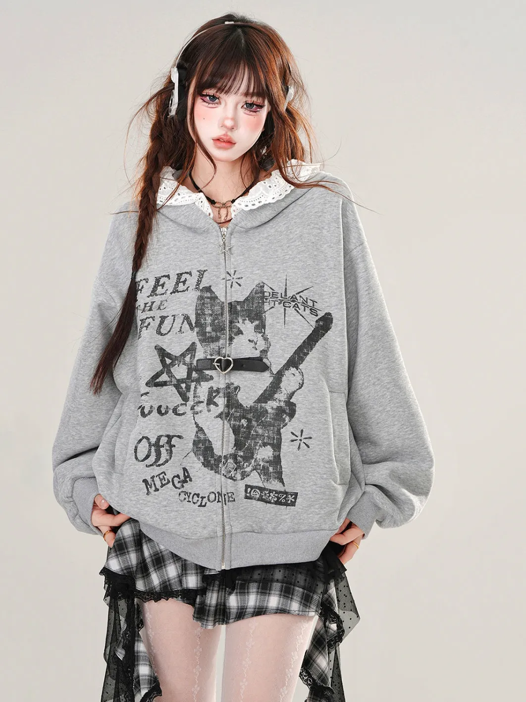 Kitten Lace Hoodie