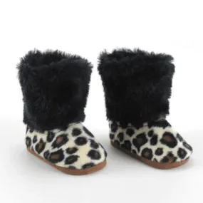 Leopard Print Furry Boots For 18" Dolls