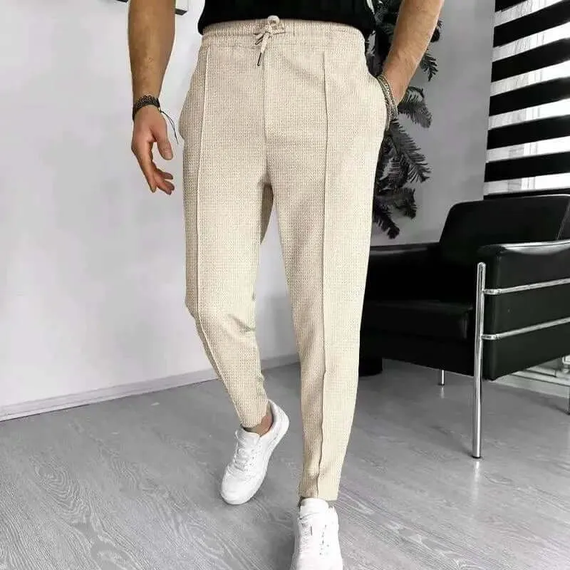 Men's Tailored Jogger Pants: Slim Fit, Textured Fabric