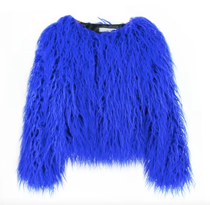 Mongolian faux fur jacket