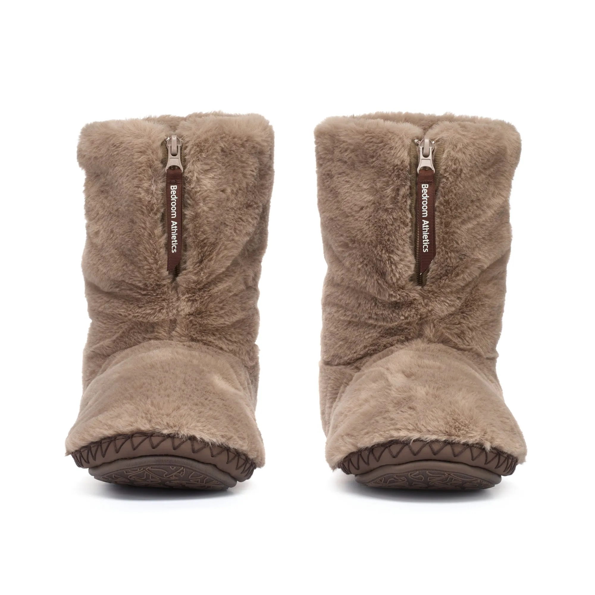 Monroe - Classic Faux Fur Slipper Boot - Taupe / Deep Taupe