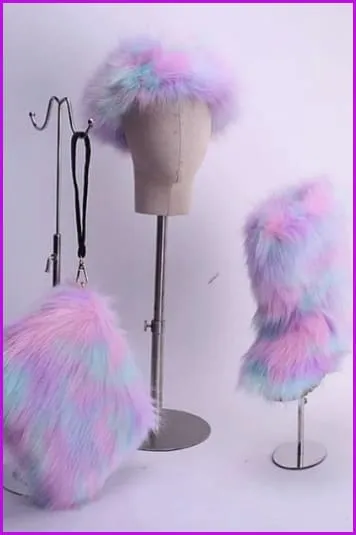 [Pre-sale] Faux Fur Headband/handbag/boots Set F229