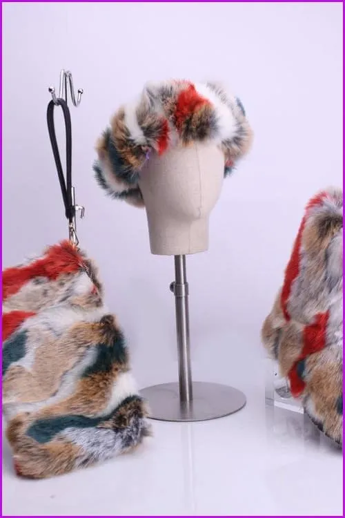 [Pre-sale] Faux Fur Headband/handbag/boots Set F229