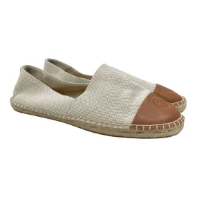 Tory Burch Colorblock Woven Canvas Leather Espadrilles Flats Shoes Size 11