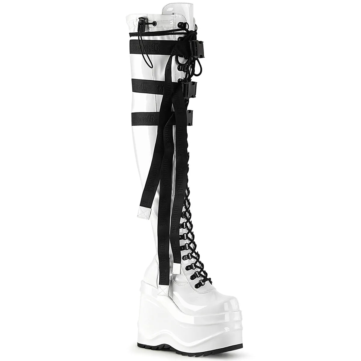 WAVE-315 Demoniacult Alternative Footwear Over-the-Knee Platform Boots