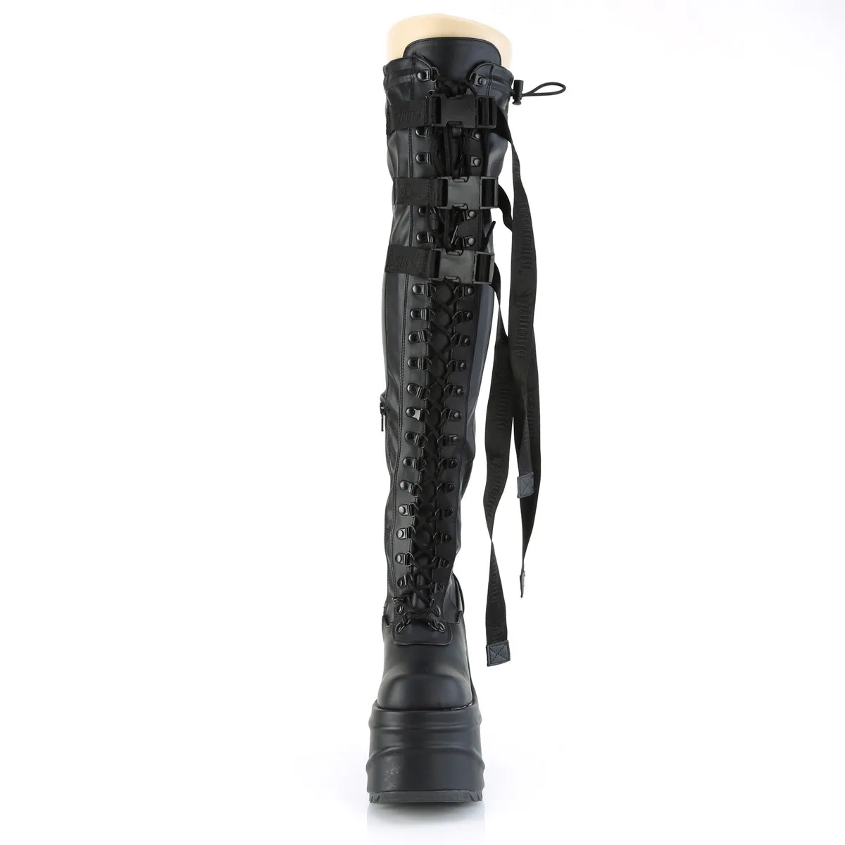 WAVE-315 Demoniacult Alternative Footwear Over-the-Knee Platform Boots