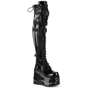 WAVE-315 Demoniacult Alternative Footwear Over-the-Knee Platform Boots