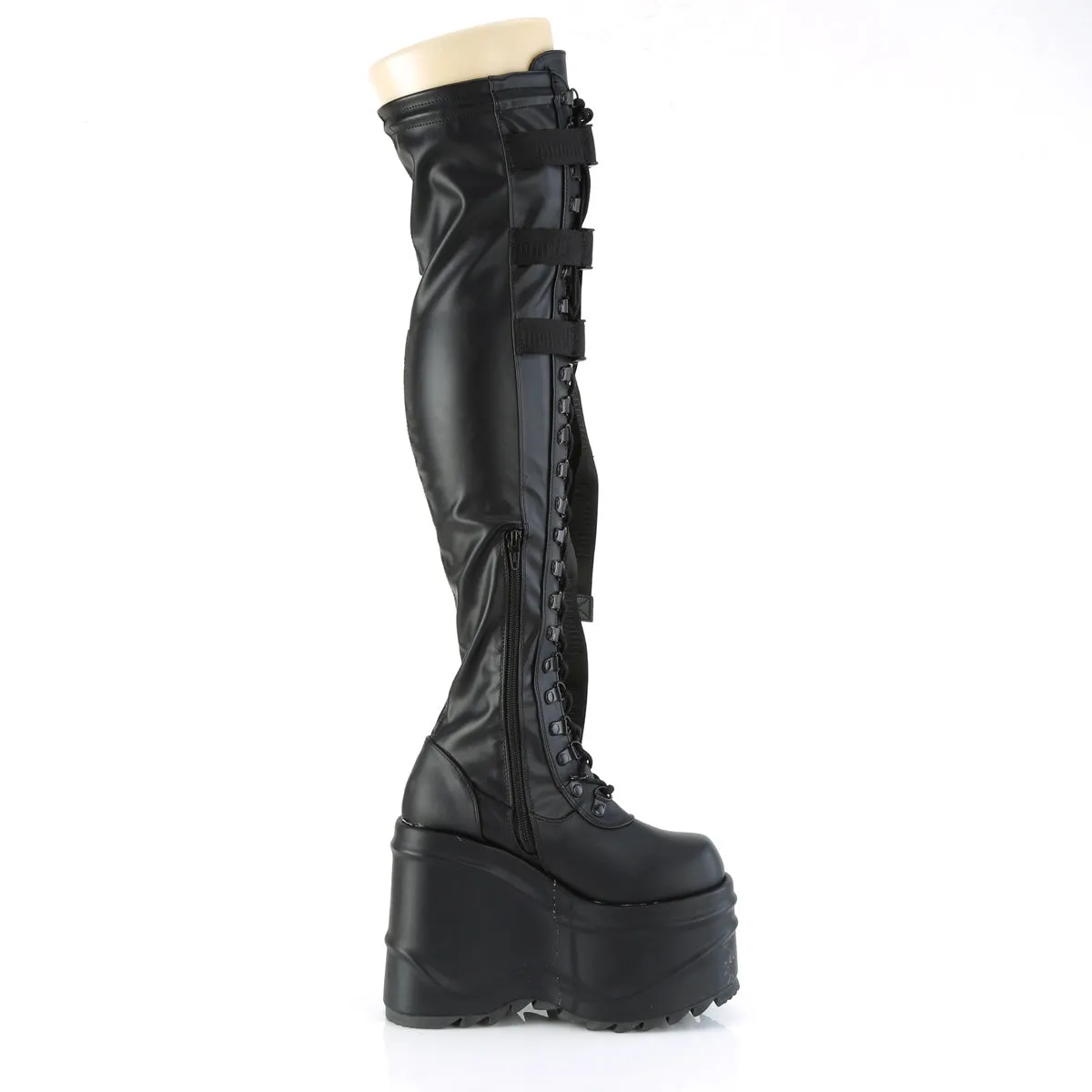 WAVE-315 Demoniacult Alternative Footwear Over-the-Knee Platform Boots