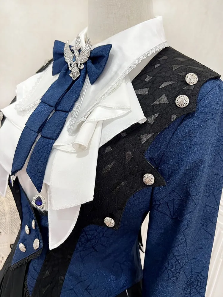 White Long Sleeves Pointed Flat Ouji Fashion Long Shirt